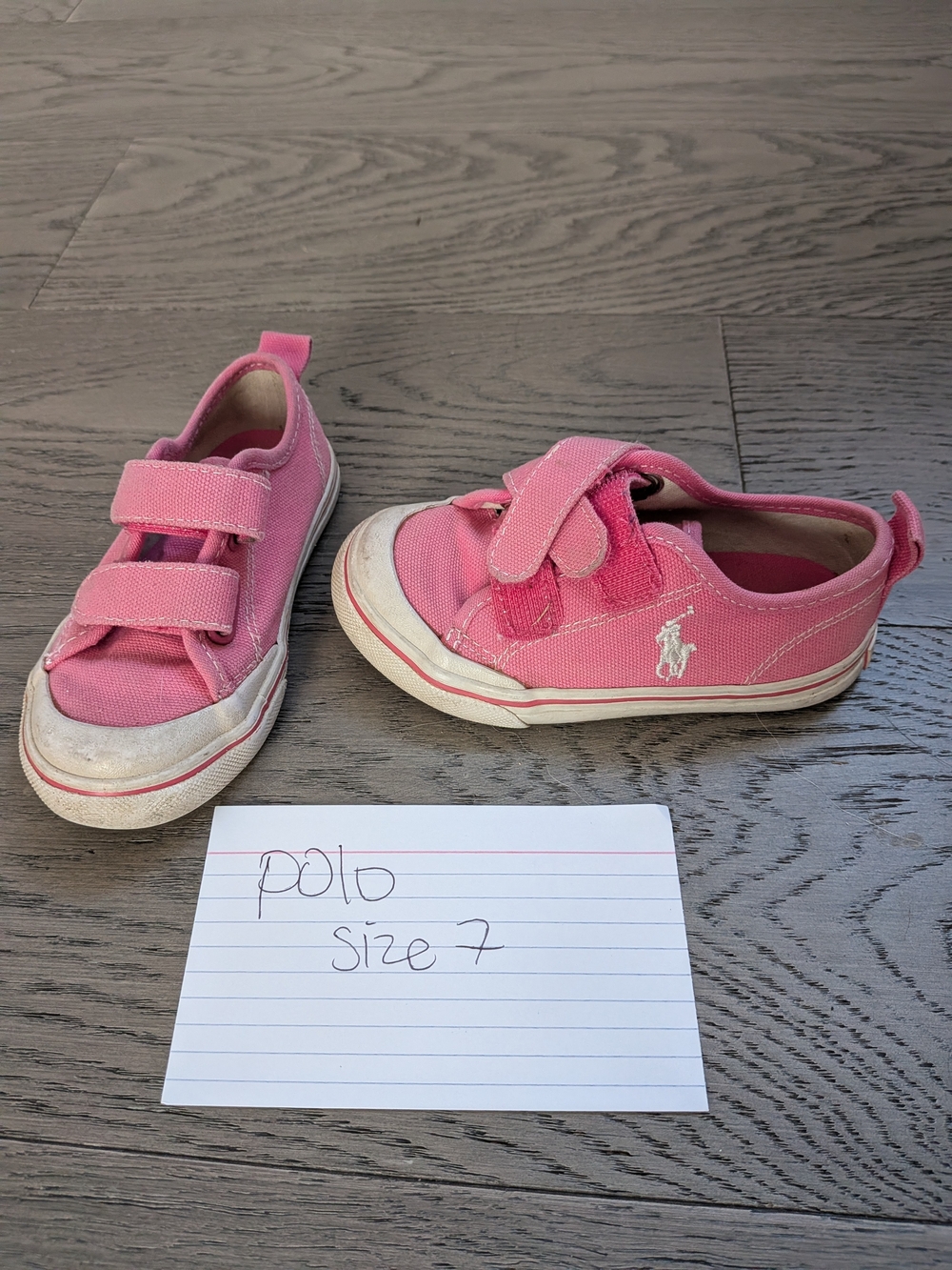 Polo by Ralph Lauren Toddler Pink Canvas Velcro Sneakers